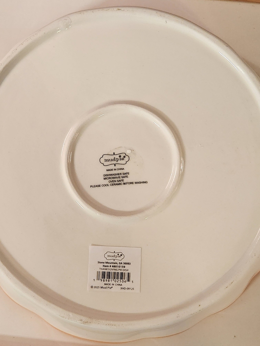 Mud Pie Thanksgiving Pie Dish The Pie's The Limit Ceramic Pumpkin Fall NWT - Picture 4 of 4